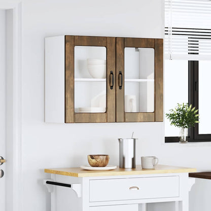 Pensile da Cucina con Porta in Vetro Lucca Rovere Fumo - homemem39