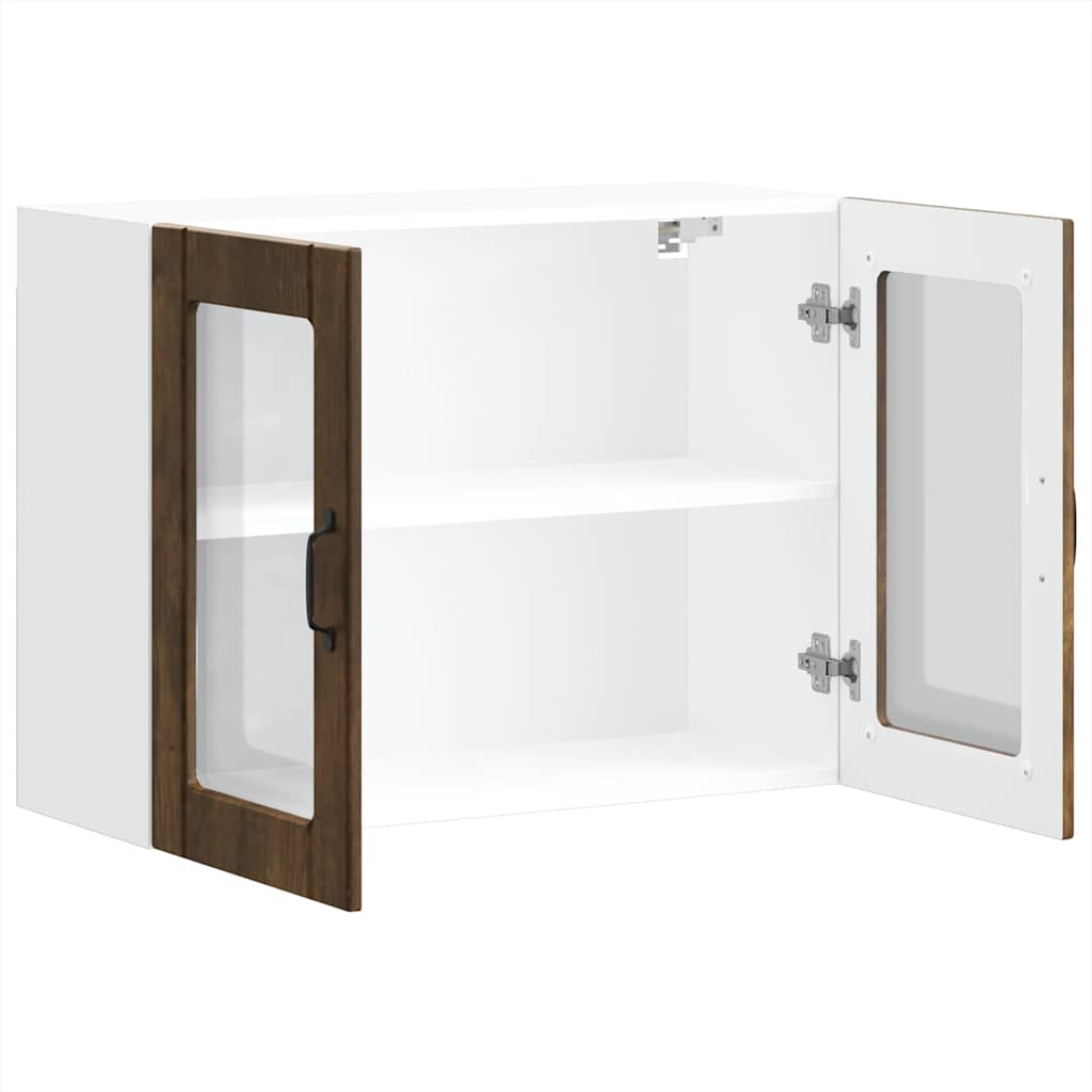 Pensile da Cucina con Porta in Vetro Lucca Rovere Fumo - homemem39