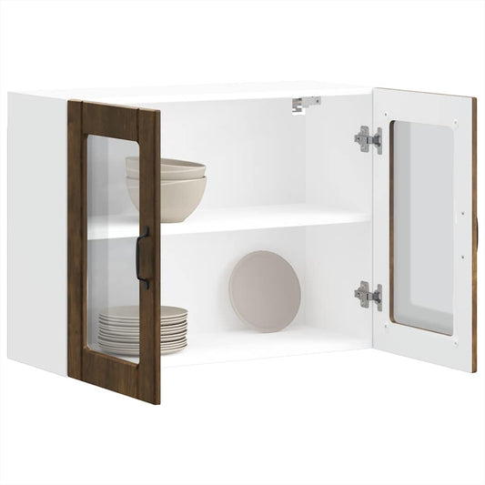 Pensile da Cucina con Porta in Vetro Lucca Rovere Fumo - homemem39