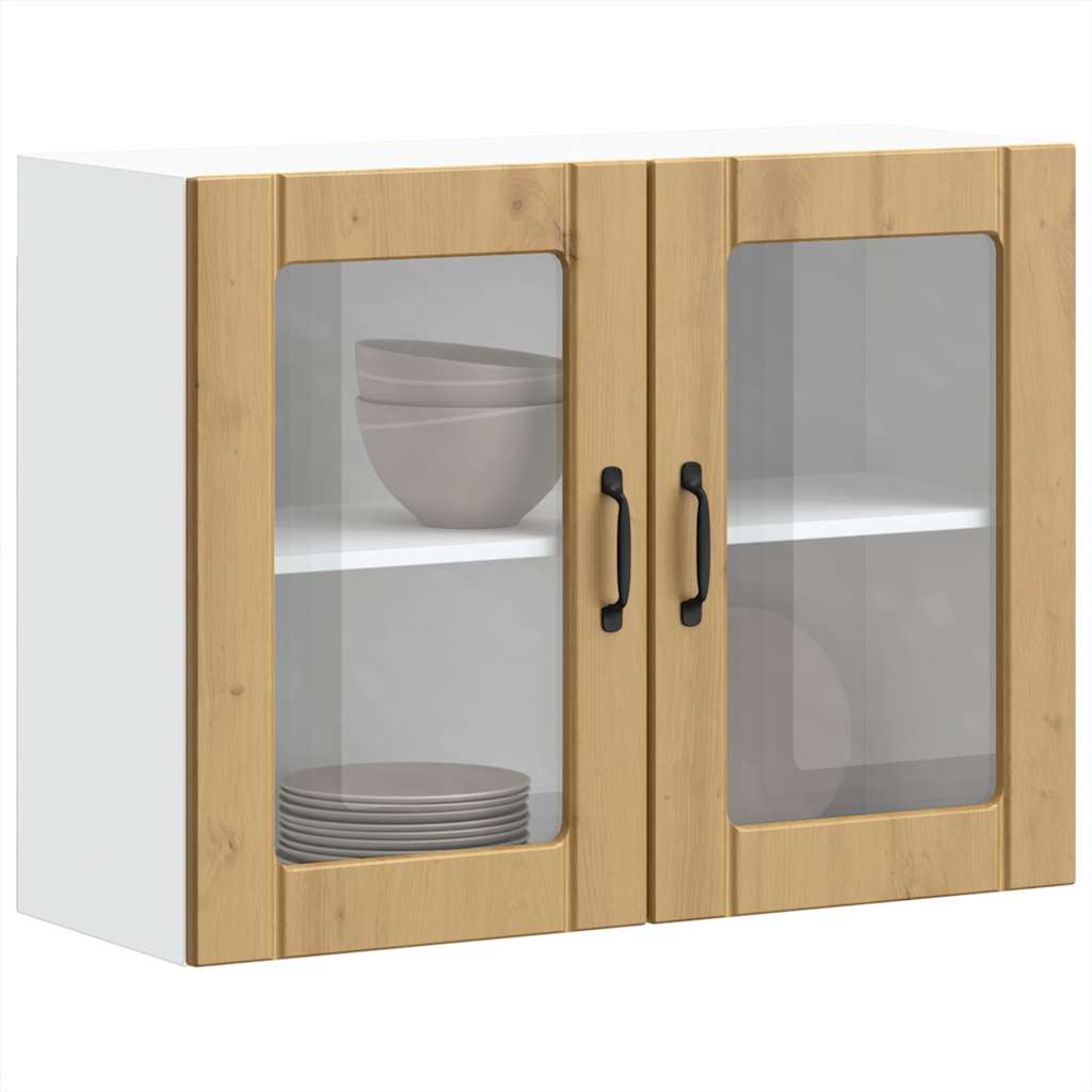 Pensile da Cucina con Porta in Vetro Lucca Rovere Artigianale - homemem39