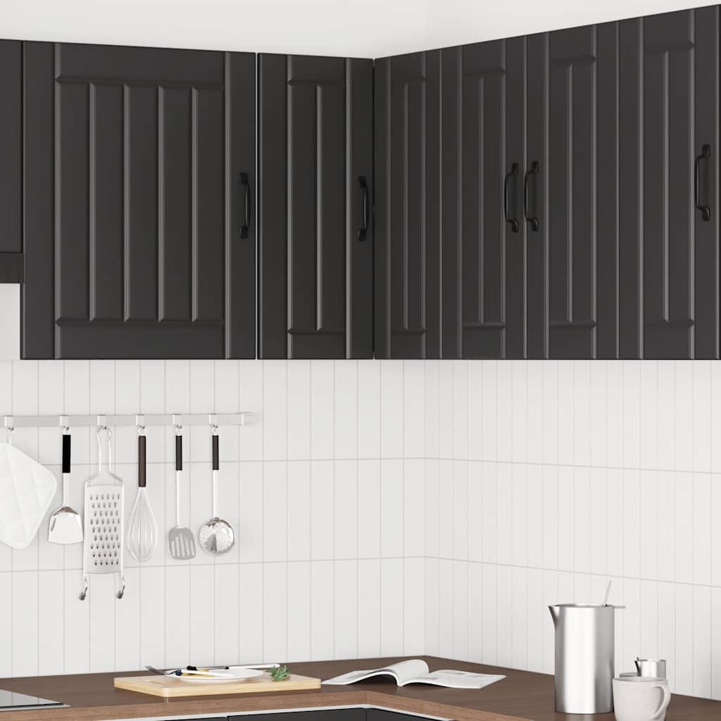 Pensile da Cucina ad Angolo Lucca Nero in Legno Multistrato - homemem39