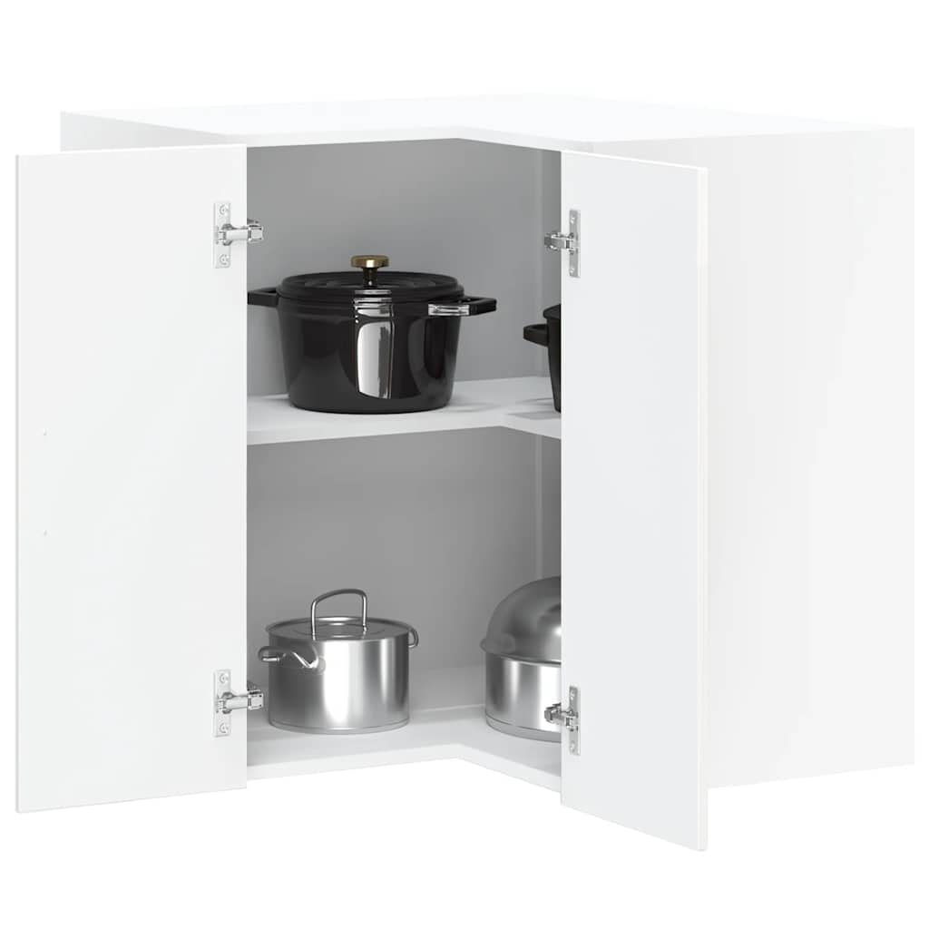 Pensile da Cucina ad Angolo Lucca Bianco Lucido in Truciolato - homemem39