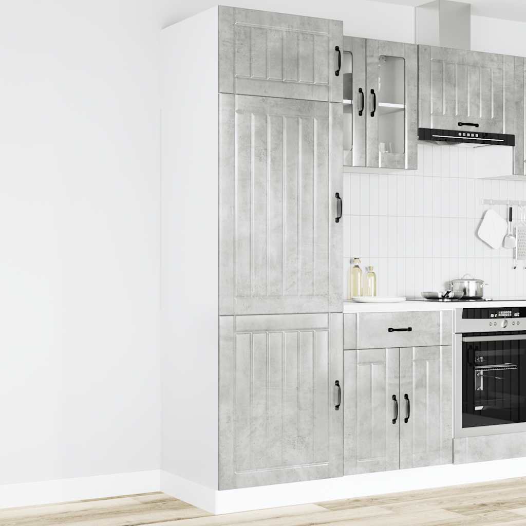 Armadio da Cucina Lucca Grigio Cemento in Legno Multistrato - homemem39