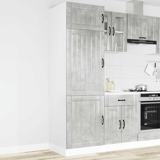 Armadio da Cucina Lucca Grigio Cemento in Legno Multistrato - homemem39