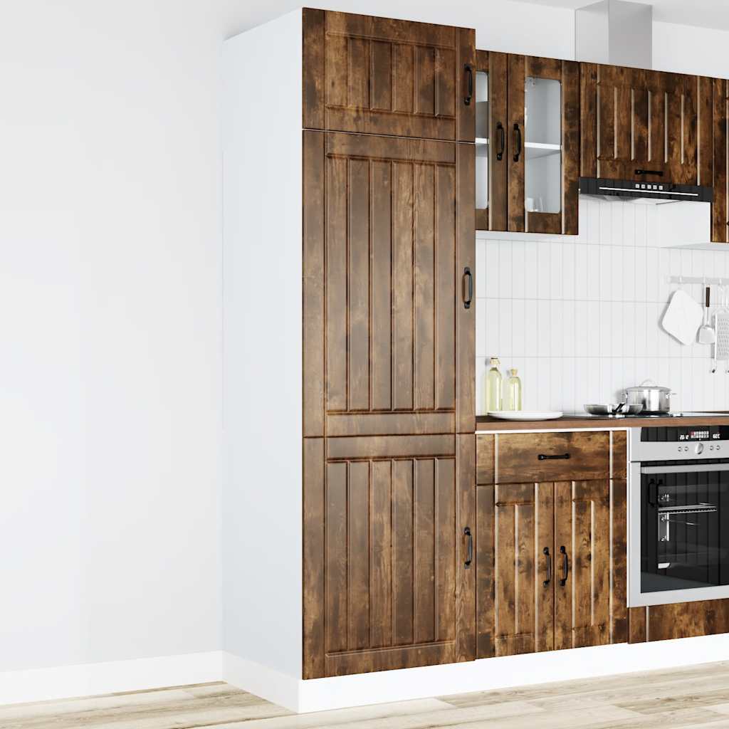 Armadio da Cucina Lucca Rovere Fumo in Legno Multistrato - homemem39