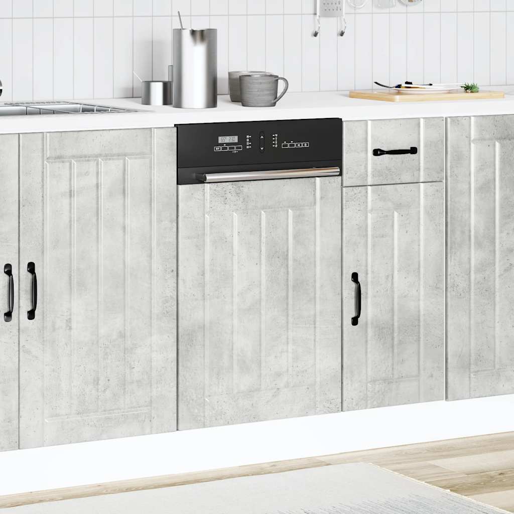 Pannello Lavastoviglie Lucca Grigio Cemento Legno Multistrato - homemem39