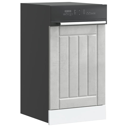 Pannello Lavastoviglie Lucca Grigio Cemento Legno Multistrato - homemem39
