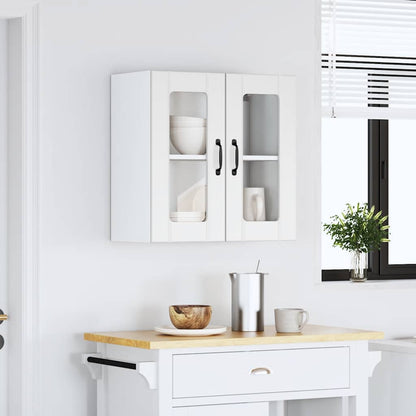 Pensile da Cucina con Porta in Vetro Lucca Bianco Truciolato - homemem39