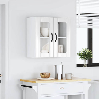 Pensile da Cucina con Porta in Vetro Lucca Bianco Lucido - homemem39