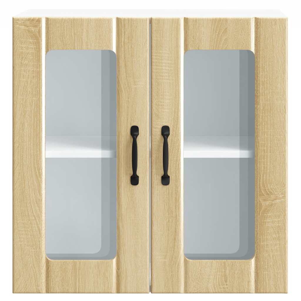 Pensile da Cucina con Porta in Vetro Lucca Rovere Sonoma - homemem39