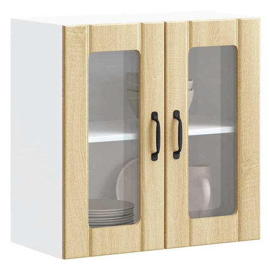 Pensile da Cucina con Porta in Vetro Lucca Rovere Sonoma - homemem39