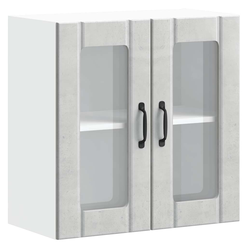 Pensile da Cucina con Porta in Vetro Lucca Grigio Cemento - homemem39