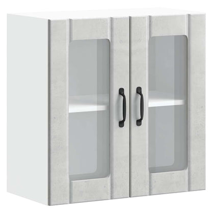 Pensile da Cucina con Porta in Vetro Lucca Grigio Cemento - homemem39