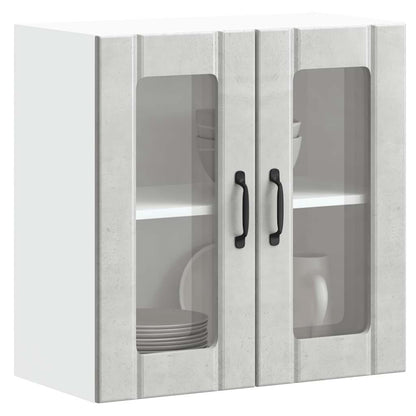 Pensile da Cucina con Porta in Vetro Lucca Grigio Cemento - homemem39