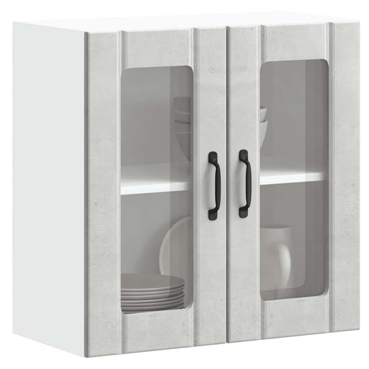 Pensile da Cucina con Porta in Vetro Lucca Grigio Cemento - homemem39