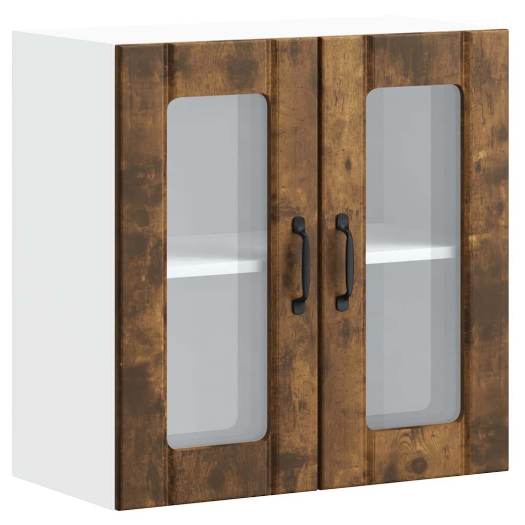 Pensile da Cucina con Porta in Vetro Lucca Rovere Fumo - homemem39