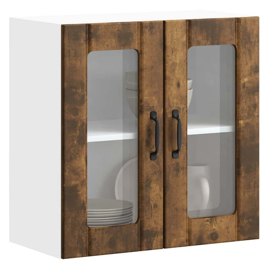 Pensile da Cucina con Porta in Vetro Lucca Rovere Fumo - homemem39
