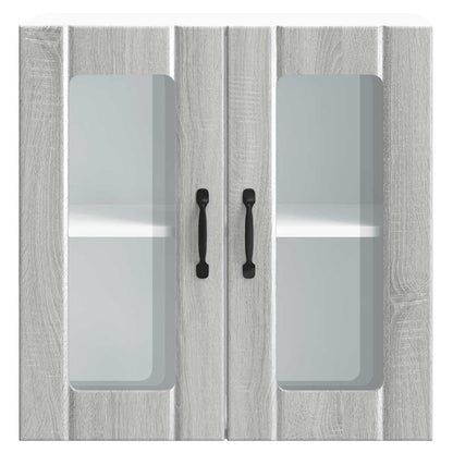 Pensile da Cucina con Porta in Vetro Lucca Grigio Sonoma - homemem39