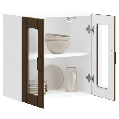 Pensile da Cucina con Porta in Vetro Lucca Rovere Marrone - homemem39