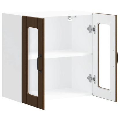 Pensile da Cucina con Porta in Vetro Lucca Rovere Marrone - homemem39