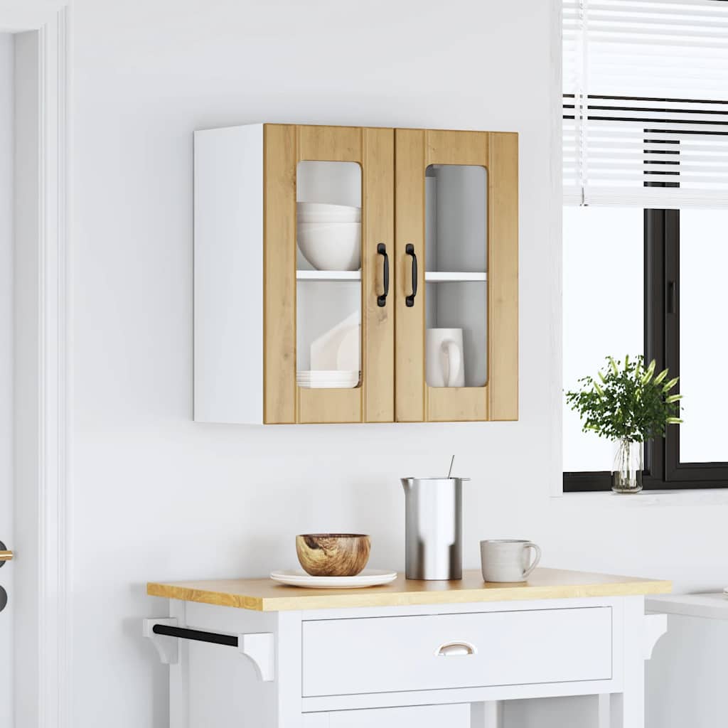 Pensile da Cucina con Porta in Vetro Lucca Rovere Artigianale - homemem39