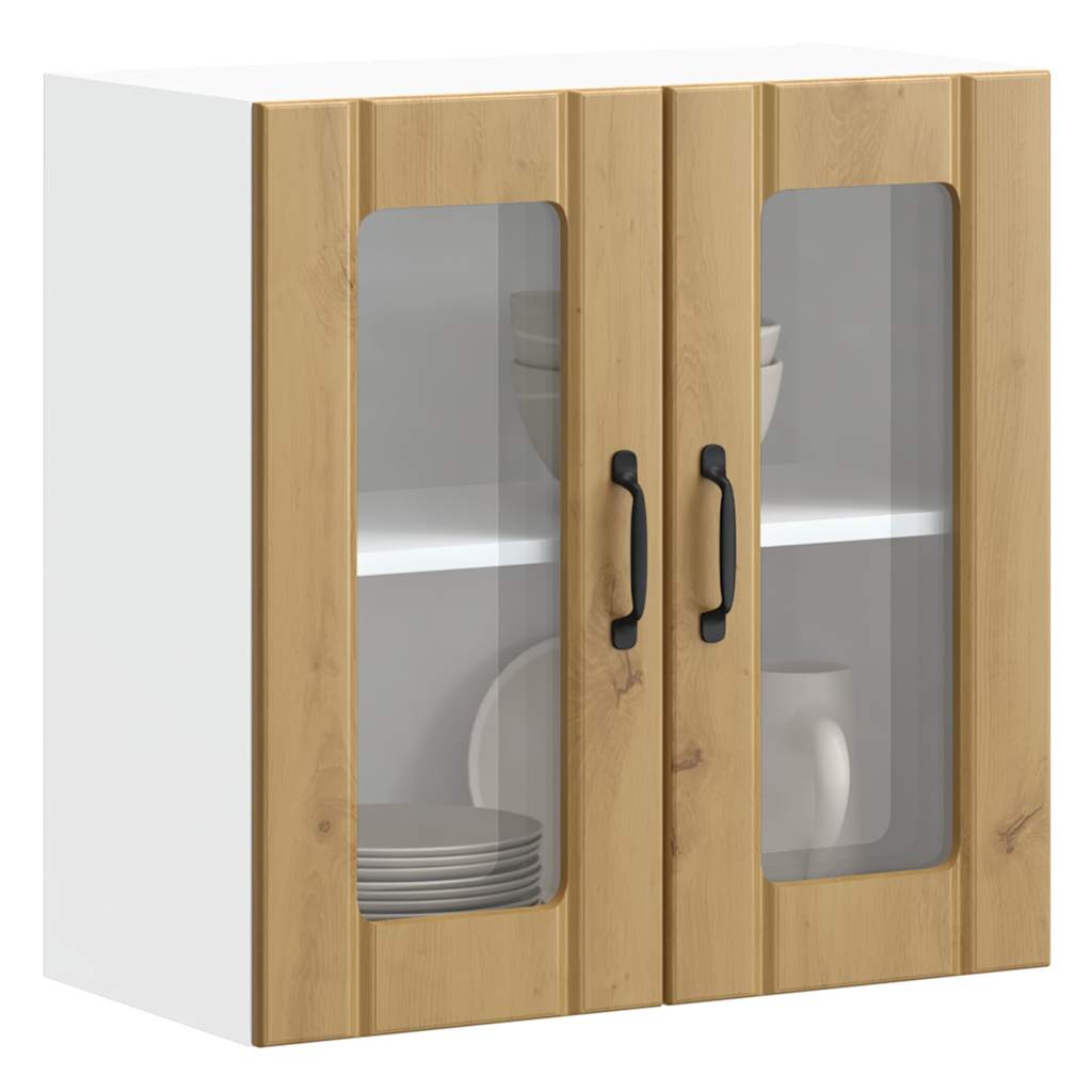 Pensile da Cucina con Porta in Vetro Lucca Rovere Artigianale - homemem39