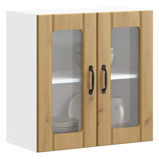 Pensile da Cucina con Porta in Vetro Lucca Rovere Artigianale - homemem39