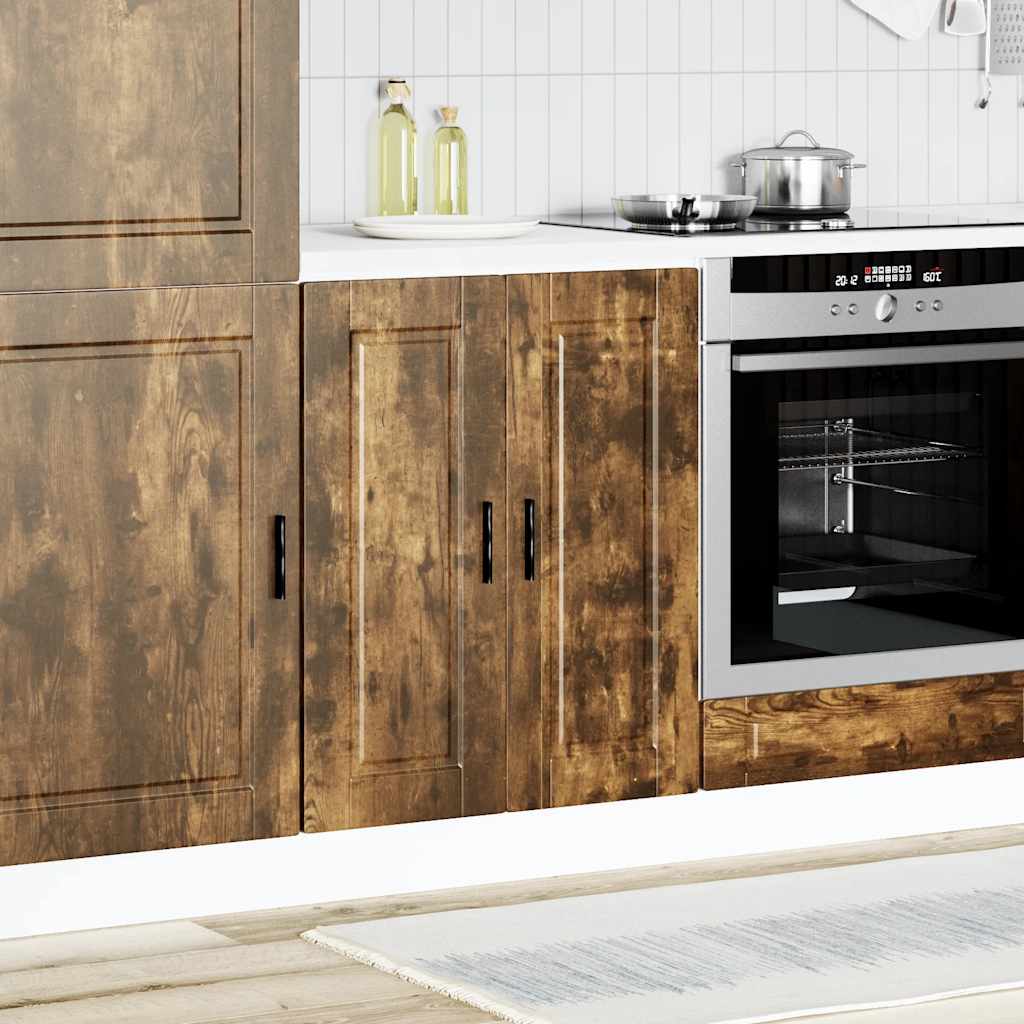 Base da Cucina Porto Rovere Fumo in Legno Multistrato - homemem39