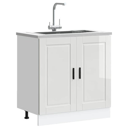 Mobile base lavello Porto Bianco Lucido 80x46x81,5cm Truciolato - homemem39