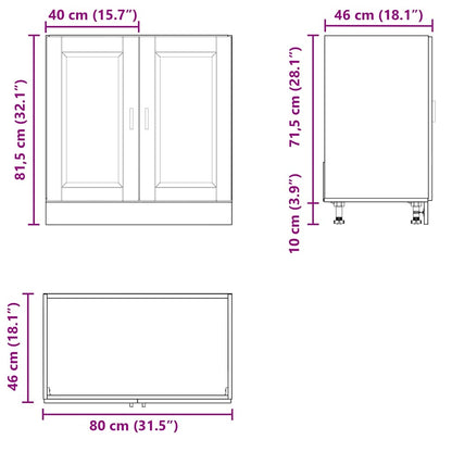 Mobile base lavello Porto Rovere Sonoma 80x46x81,5cm Truciolato - homemem39