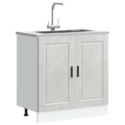 Mobile base lavello Porto Grigio Cemento 80x46x81,5 cm - homemem39