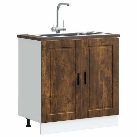 Mobile base lavello Porto Rovere Fumo 80x46x81,5 cm Truciolato - homemem39