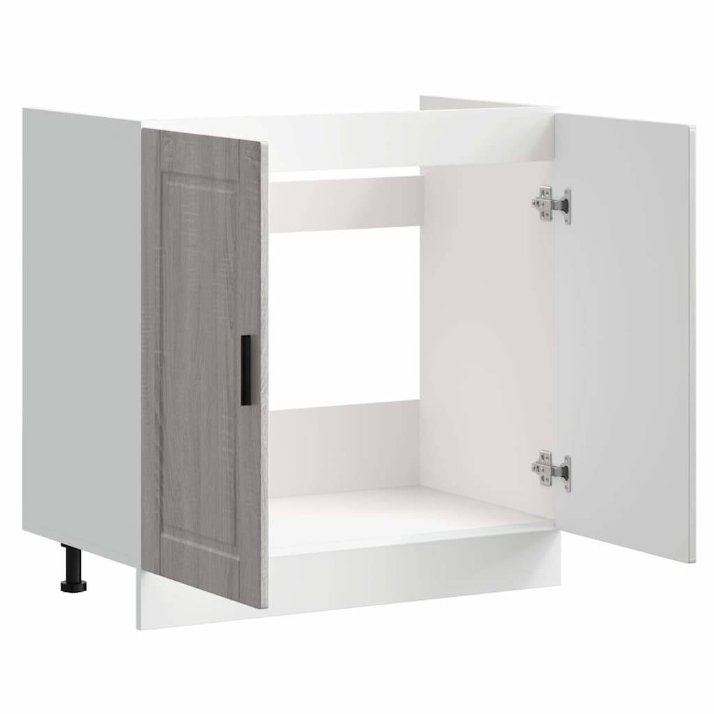 Mobile base lavello Porto Grigio Sonoma 80x46x81,5cm Truciolato - homemem39
