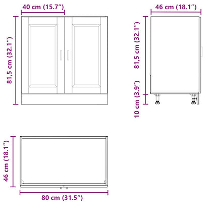 Mobile base lavello Porto Rovere Artigianale 80x46x81,5 cm - homemem39