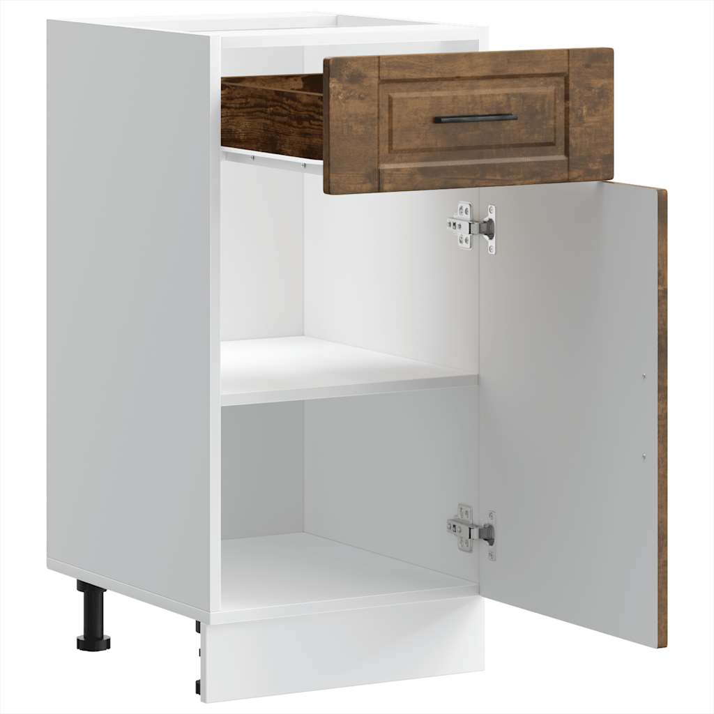 Base da Cucina Porto Rovere Fumo in Legno Multistrato - homemem39