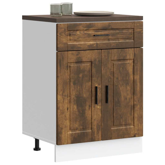Base da Cucina Porto Rovere Fumo in Legno Multistrato - homemem39