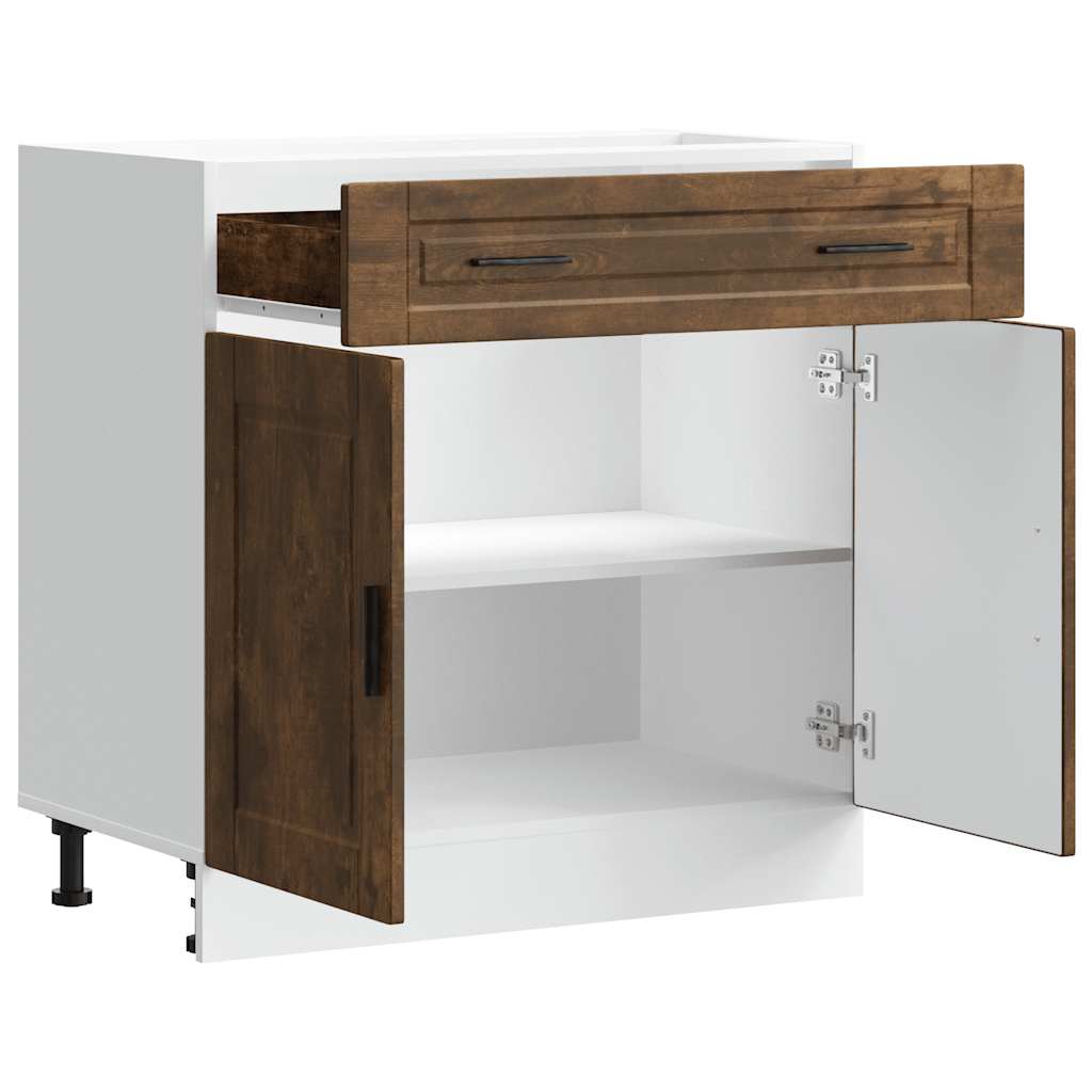 Base da Cucina Porto Rovere Fumo in Legno Multistrato - homemem39
