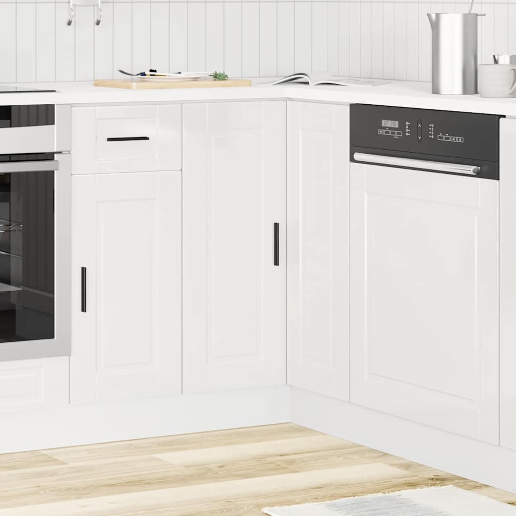 Base ad Angolo Cucina Porto Bianco Lucido in Legno Multistrato - homemem39