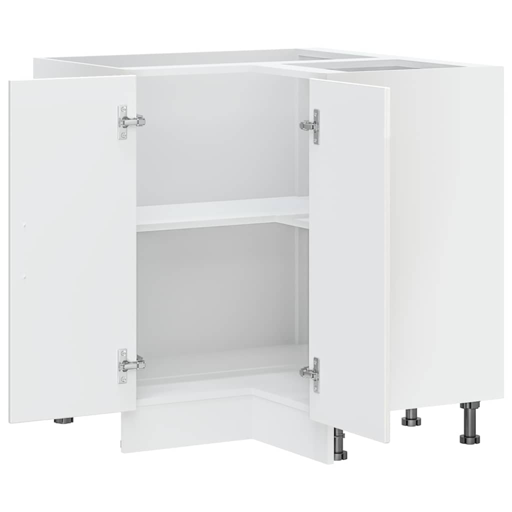 Base ad Angolo Cucina Porto Bianco Lucido in Legno Multistrato - homemem39