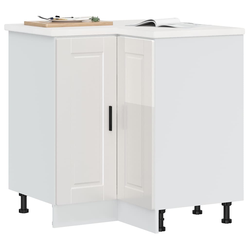 Base ad Angolo Cucina Porto Bianco Lucido in Legno Multistrato - homemem39