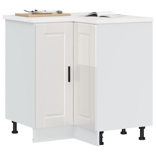 Base ad Angolo Cucina Porto Bianco Lucido in Legno Multistrato - homemem39