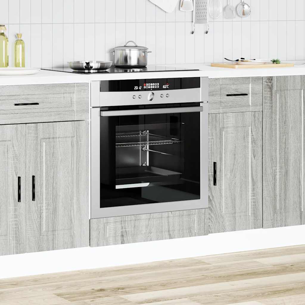 Armadio per Forno Porto Grigio Sonoma in Legno Multistrato - homemem39