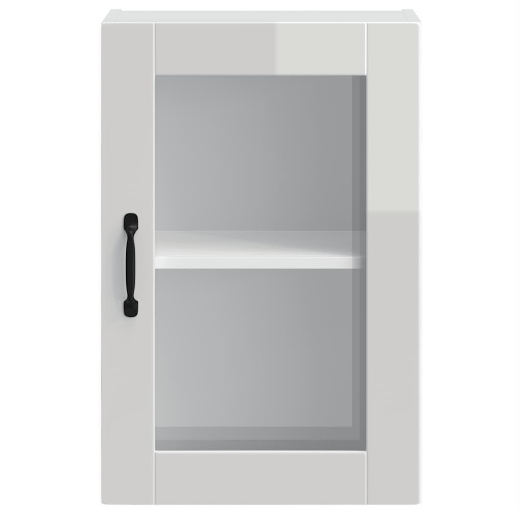 Pensile da Cucina con Porta in Vetro Porto Bianco Lucido - homemem39