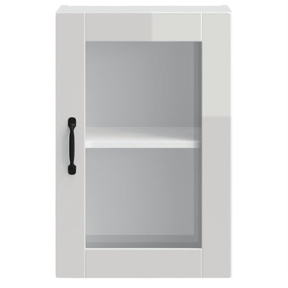 Pensile da Cucina con Porta in Vetro Porto Bianco Lucido - homemem39