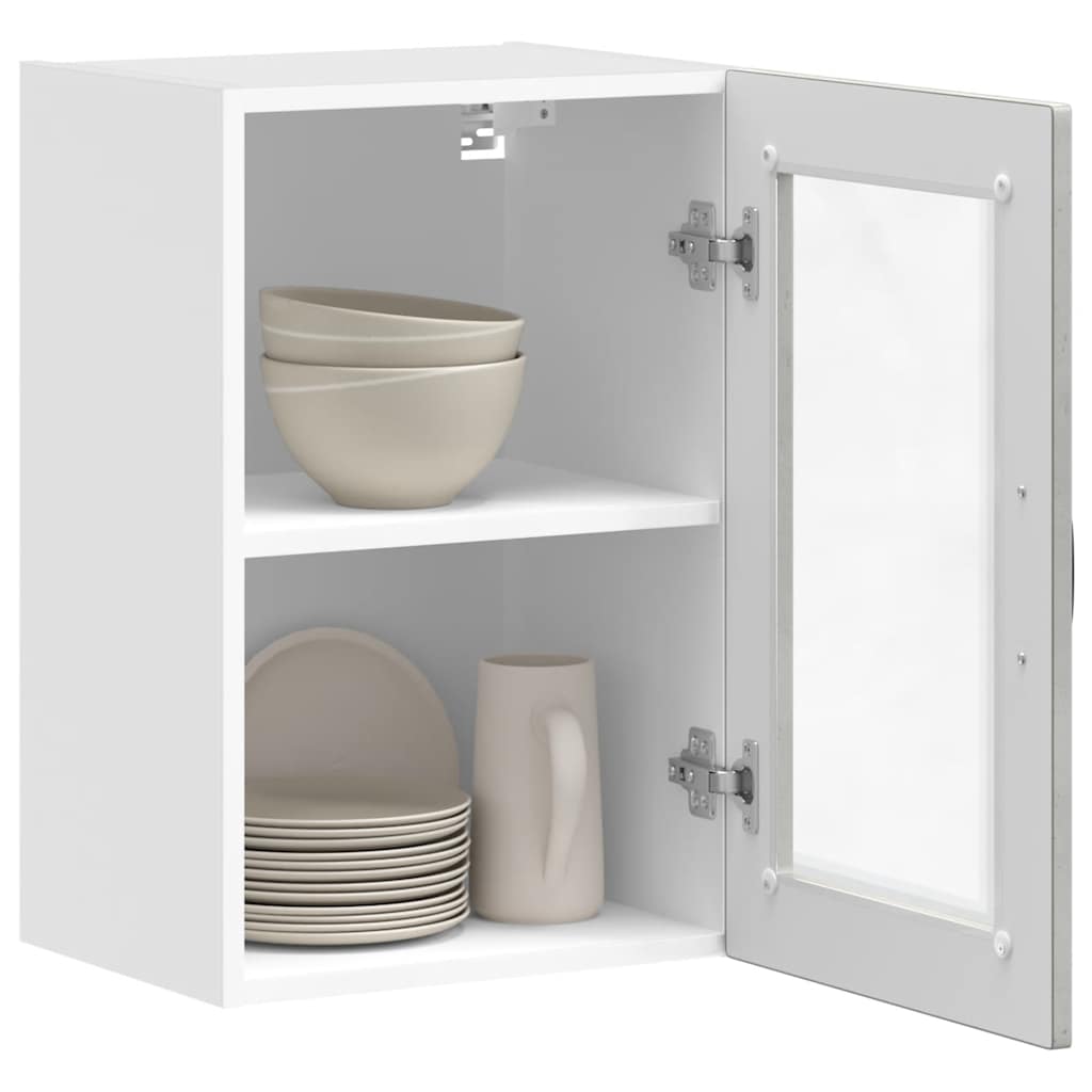 Pensile da Cucina con Porta in Vetro Porto Grigio Cemento - homemem39