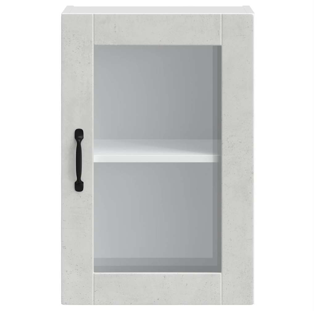 Pensile da Cucina con Porta in Vetro Porto Grigio Cemento - homemem39