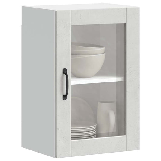 Pensile da Cucina con Porta in Vetro Porto Grigio Cemento - homemem39