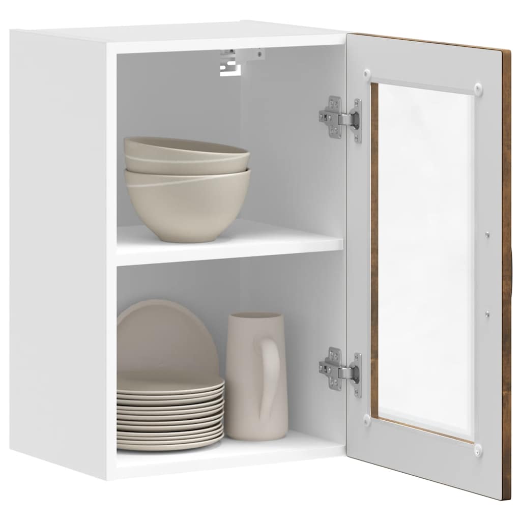 Pensile da Cucina con Porta in Vetro Porto Rovere Fumo - homemem39