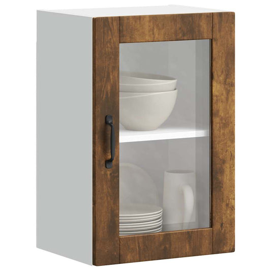 Pensile da Cucina con Porta in Vetro Porto Rovere Fumo - homemem39