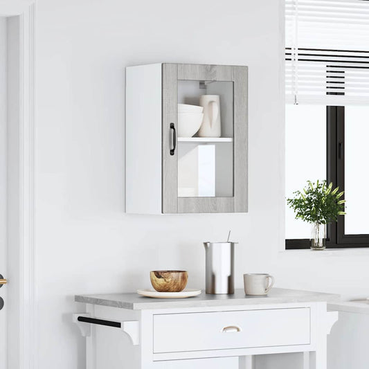 Pensile da Cucina con Porta in Vetro Porto Grigio Sonoma